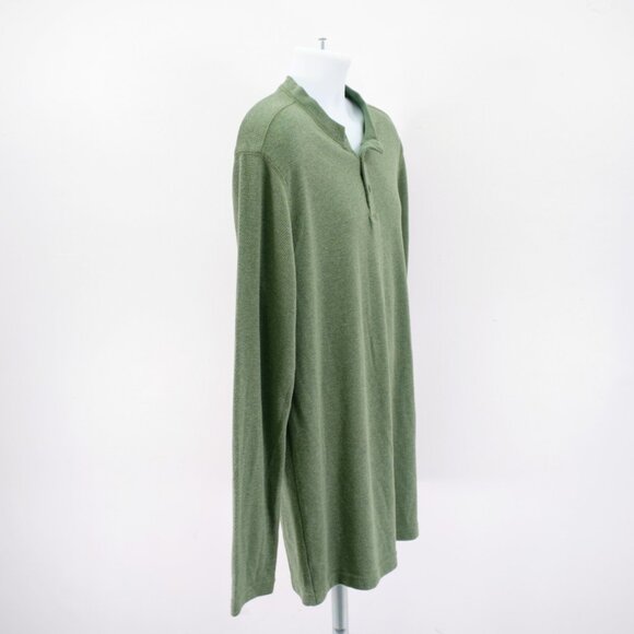 St John's‎ Bay Green Super Soft Tall LT Henley Sweater Cotton Polyester - Picture 5 of 8